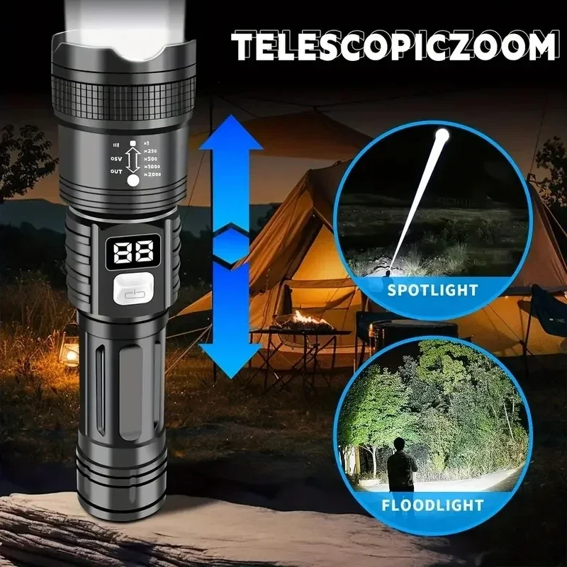 Rechargeable LED Flashlight 10 - Fishing Light ulasan dan harga
