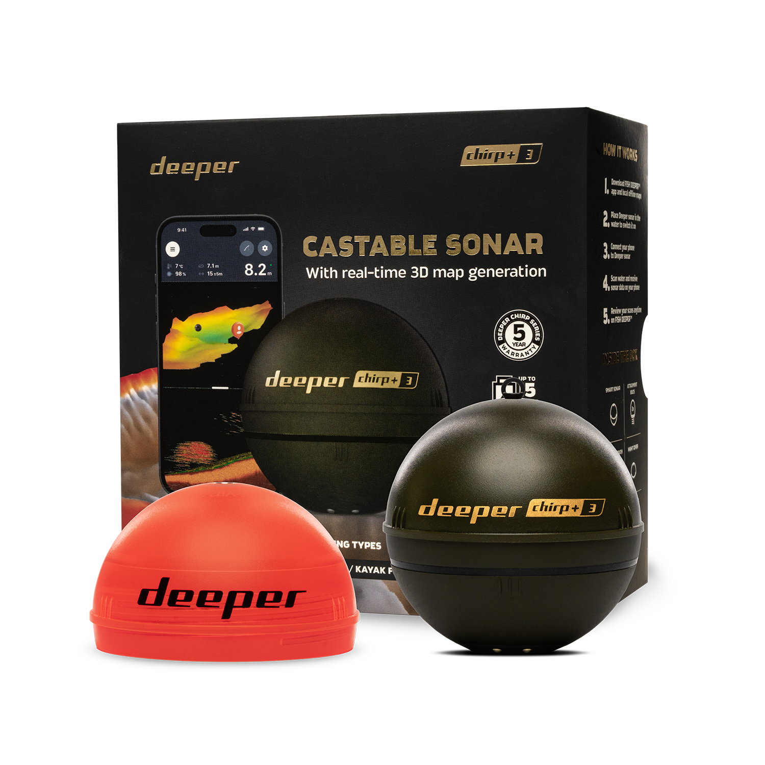 Deeper Smart Sonar Chirp+3 Fis - Fish Finder Gps ulasan dan harga