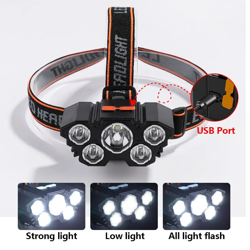 Rechargeable 5 LED Headlamp St - Fish Finder Battery ulasan dan harga