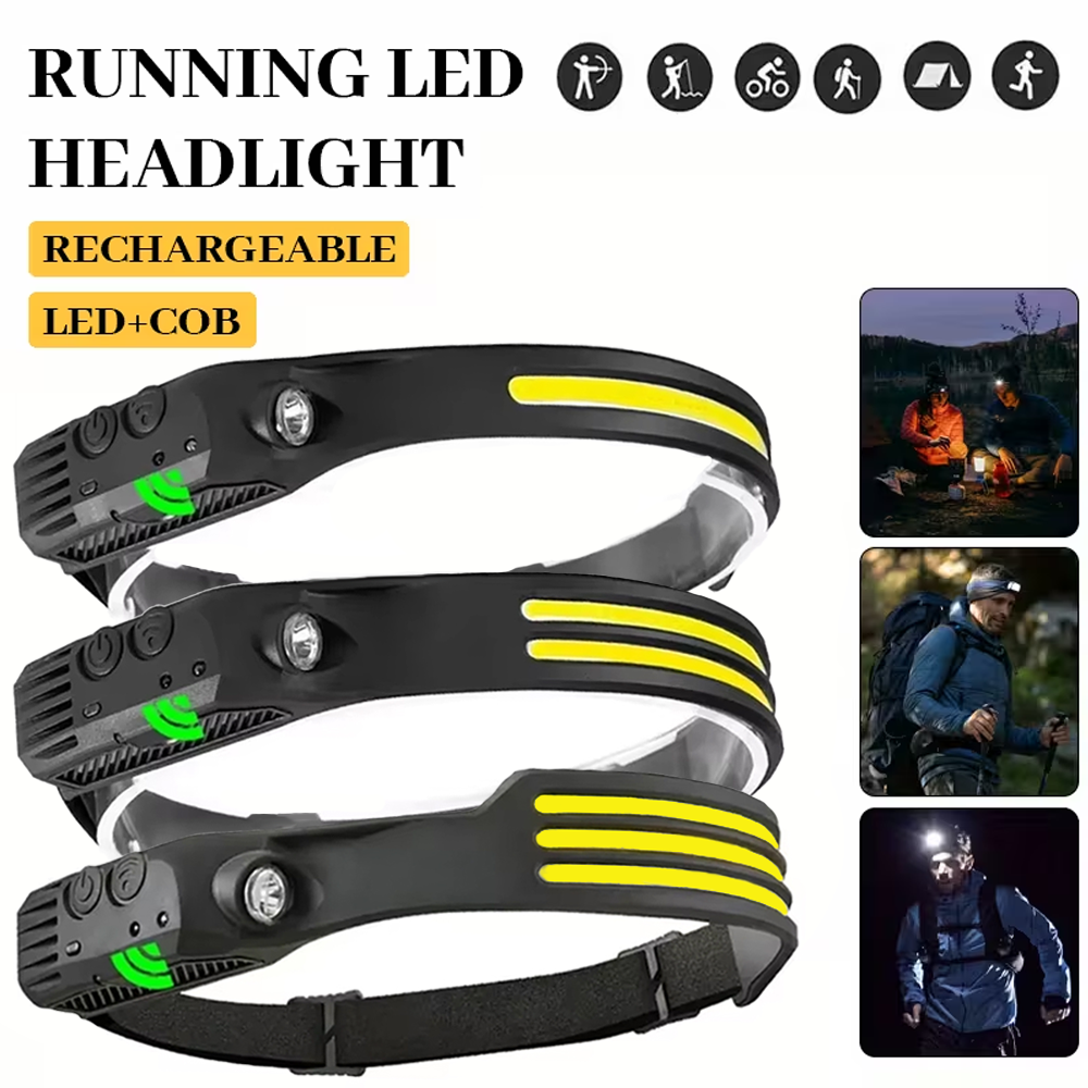COB LED Induction Headlamp USB - Fish Finder Battery ulasan dan harga